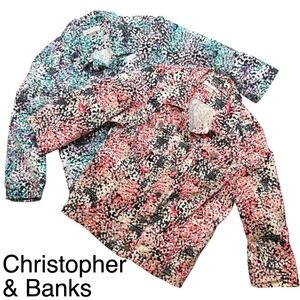 Christopher & Banks Floral‎ Print Button Front Jackets Lot of 2 Women Medium M